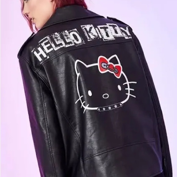 Sanrio Hello Kitty x Dolls Kill Biker Jacket Coat - Picture 1 of 8